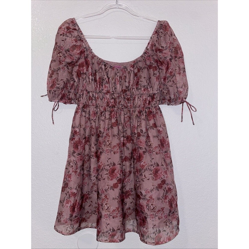 Womens Mini Dress Size M Medium Cottagecore Fairy Puff Sleeve Angels Mi Ami